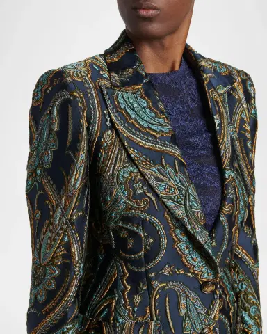 Etro Paisley Jacquard Single-Breasted Fitted Jacket | Thumbnail 5 Etro Paisley Jacquard Single-Breasted Fitted Jacket | Thumbnail 5