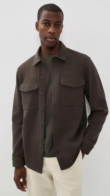 Vince Double-Knit Shirt Jacket idland/ed H Grey | Thumbnail 2 Vince Double-Knit Shirt Jacket idland/ed H Grey | Thumbnail 2