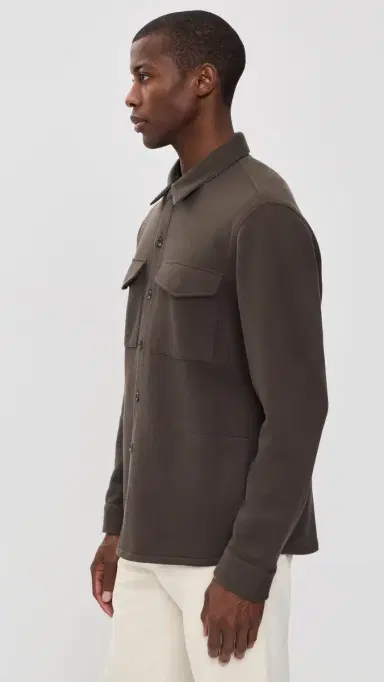 Vince Double-Knit Shirt Jacket idland/ed H Grey | Thumbnail 4 Vince Double-Knit Shirt Jacket idland/ed H Grey | Thumbnail 4