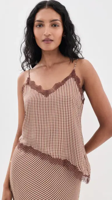 Cami NYC izette Camisole Brown Gingham | Thumbnail 2 Cami NYC izette Camisole Brown Gingham | Thumbnail 2