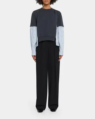 3.1 Phillip Lim Mixed-Media Layered Sweatshirt | Thumbnail 2 3.1 Phillip Lim Mixed-Media Layered Sweatshirt | Thumbnail 2