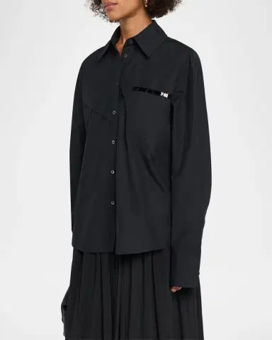 3.1 Phillip Lim Embellished Oversized Poplin Shirt | Thumbnail 4 3.1 Phillip Lim Embellished Oversized Poplin Shirt | Thumbnail 4