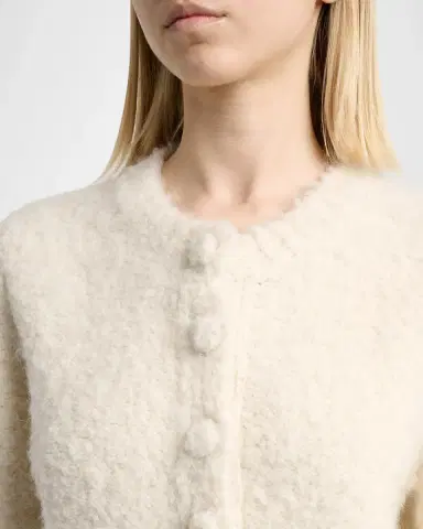 Erdem Metallic Floral Jacquard & Alpaca Boucle Crop Cardigan | Thumbnail 5 Erdem Metallic Floral Jacquard & Alpaca Boucle Crop Cardigan | Thumbnail 5