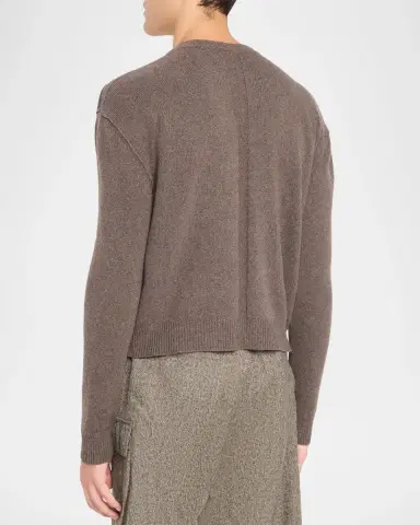 Rick Owens Men's Cashmere and Wool V-Neck Sweater | Thumbnail 3 Rick Owens Men's Cashmere and Wool V-Neck Sweater | Thumbnail 3