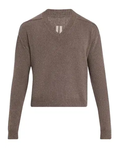 Rick Owens Men's Cashmere and Wool V-Neck Sweater | Thumbnail 1 Rick Owens Men's Cashmere and Wool V-Neck Sweater | Thumbnail 1