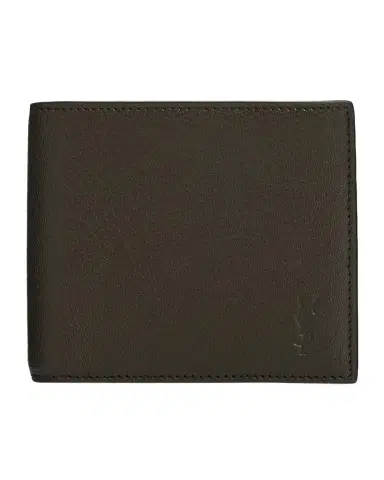 Saint Laurent Men's East-West YSL Bifold Wallet in Grained Leather | Thumbnail 1 Saint Laurent Men's East-West YSL Bifold Wallet in Grained Leather | Thumbnail 1