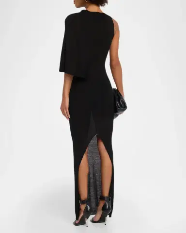 Rick Owens Sleeveless Asymmetric Scarf Wool Knit Maxi Dress | Thumbnail 3 Rick Owens Sleeveless Asymmetric Scarf Wool Knit Maxi Dress | Thumbnail 3