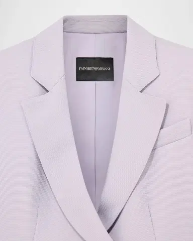 Emporio Armani Single-Button Pique Blazer | Thumbnail 2 Emporio Armani Single-Button Pique Blazer | Thumbnail 2