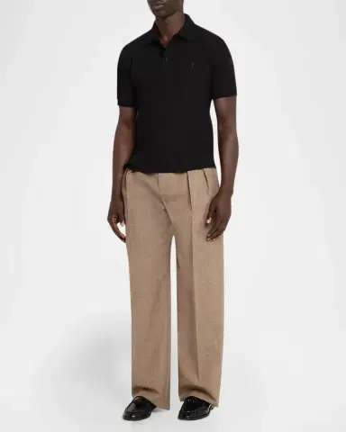 Saint Laurent Men's Cotton Pique Cassandre Polo Shirt | Thumbnail 2 Saint Laurent Men's Cotton Pique Cassandre Polo Shirt | Thumbnail 2