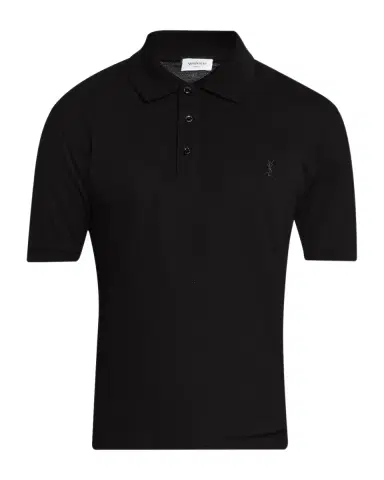 Saint Laurent Men's Cotton Pique Cassandre Polo Shirt | Thumbnail 5 Saint Laurent Men's Cotton Pique Cassandre Polo Shirt | Thumbnail 5