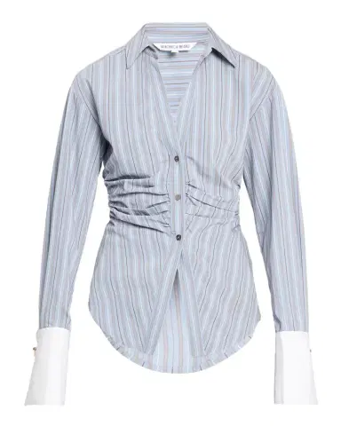 Veronica Beard Devra Striped Button-Front Shirt | Thumbnail 1 Veronica Beard Devra Striped Button-Front Shirt | Thumbnail 1