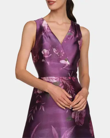 Kay Unger New York Rosalind Floral V-Neck Gown | Thumbnail 5 Kay Unger New York Rosalind Floral V-Neck Gown | Thumbnail 5