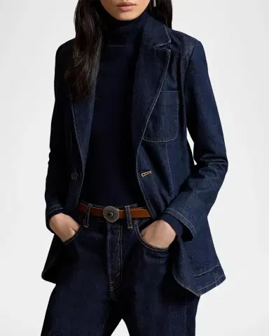 Polo Ralph Lauren Single-Button Denim Blazer | Thumbnail 4 Polo Ralph Lauren Single-Button Denim Blazer | Thumbnail 4