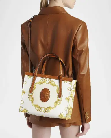 Versace Rivière Small Printed Cotton Canvas Book Tote Bag | Thumbnail 2 Versace Rivière Small Printed Cotton Canvas Book Tote Bag | Thumbnail 2