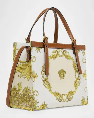 Versace Rivière Small Printed Cotton Canvas Book Tote Bag | Thumbnail 3 Versace Rivière Small Printed Cotton Canvas Book Tote Bag | Thumbnail 3