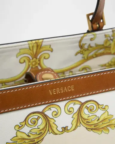 Versace Rivière Small Printed Cotton Canvas Book Tote Bag | Thumbnail 6 Versace Rivière Small Printed Cotton Canvas Book Tote Bag | Thumbnail 6