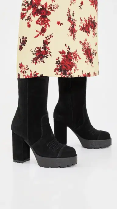 Cinq à Sept Marley Suede Lug Sole Platform Boots Black | Thumbnail 3 Cinq à Sept Marley Suede Lug Sole Platform Boots Black | Thumbnail 3