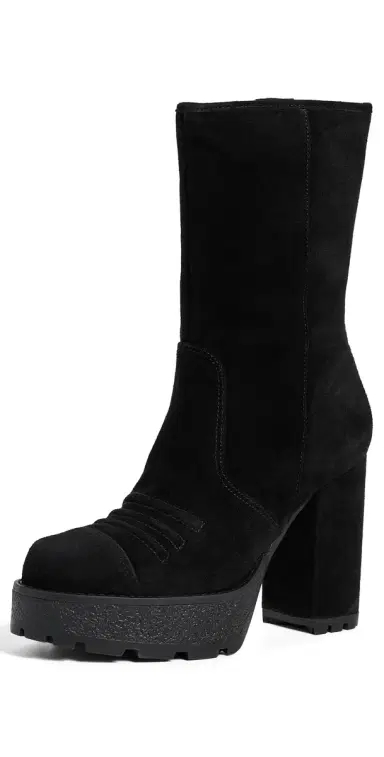 Cinq à Sept Marley Suede Lug Sole Platform Boots Black | Thumbnail 1 Cinq à Sept Marley Suede Lug Sole Platform Boots Black | Thumbnail 1