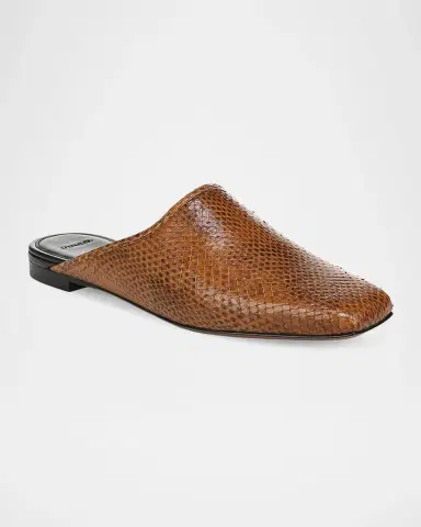 Vince Dakota Snake-Embossed Leather Mules | Thumbnail 2 Vince Dakota Snake-Embossed Leather Mules | Thumbnail 2