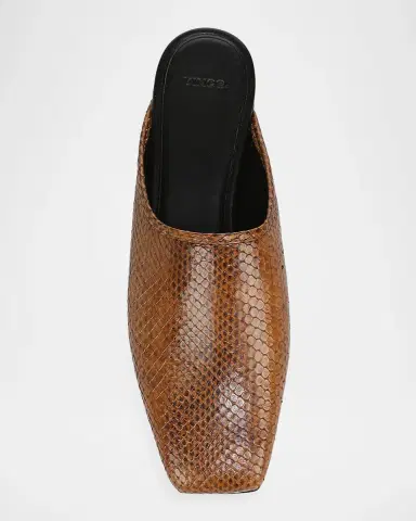 Vince Dakota Snake-Embossed Leather Mules | Thumbnail 4 Vince Dakota Snake-Embossed Leather Mules | Thumbnail 4