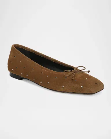 Vince Darla Studded Suede Ballerina Flats | Thumbnail 2 Vince Darla Studded Suede Ballerina Flats | Thumbnail 2