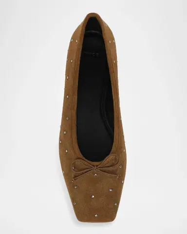 Vince Darla Studded Suede Ballerina Flats | Thumbnail 4 Vince Darla Studded Suede Ballerina Flats | Thumbnail 4