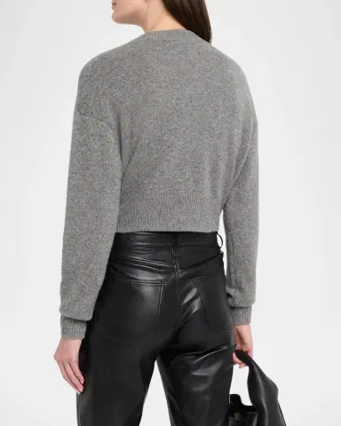 Autumn Cashmere Cashmere Cropped Crewneck Cardigan | Thumbnail 3 Autumn Cashmere Cashmere Cropped Crewneck Cardigan | Thumbnail 3