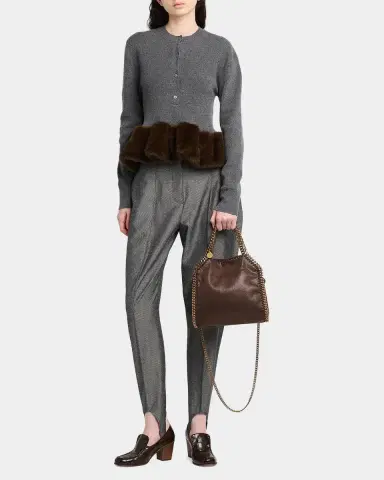 Stella McCartney Faux Fur Trim Wool Crewneck Sweater | Thumbnail 2 Stella McCartney Faux Fur Trim Wool Crewneck Sweater | Thumbnail 2