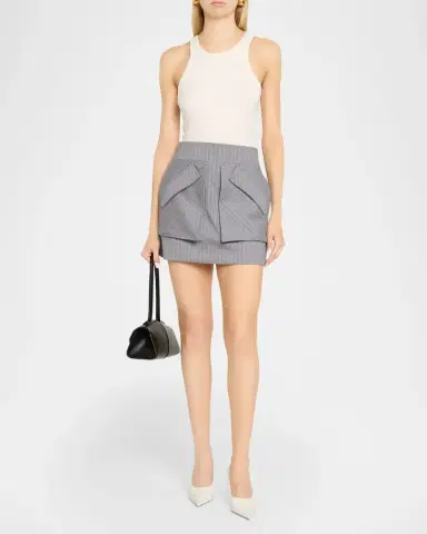 Aknvas Cherry Grey Pinstripe Skirt | Thumbnail 2 Aknvas Cherry Grey Pinstripe Skirt | Thumbnail 2