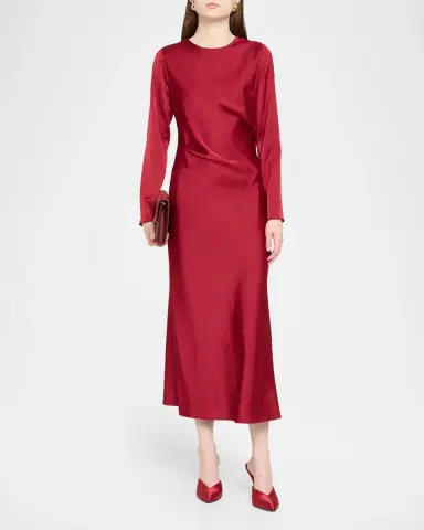 Emporio Armani Long-Sleeve Techno Twill Maxi Dress | Thumbnail 2 Emporio Armani Long-Sleeve Techno Twill Maxi Dress | Thumbnail 2