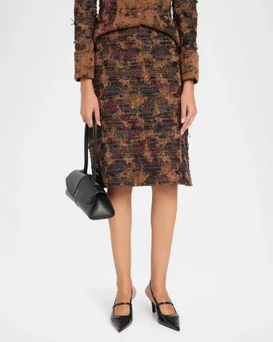 Kobi Halperin Olsen Tweed Knee-Length Skirt | Thumbnail 4 Kobi Halperin Olsen Tweed Knee-Length Skirt | Thumbnail 4