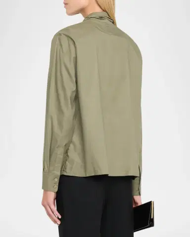 Emporio Armani Button-Front Scarf Shirt | Thumbnail 3 Emporio Armani Button-Front Scarf Shirt | Thumbnail 3