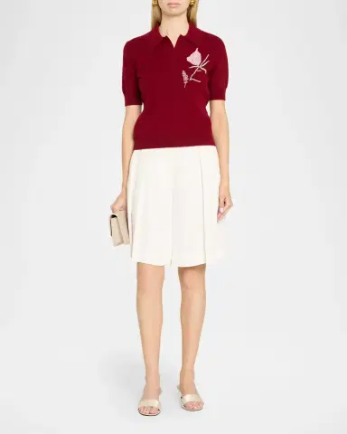 Aknvas Ailey Embroidered Wool-Cashmere Polo Sweater | Thumbnail 2 Aknvas Ailey Embroidered Wool-Cashmere Polo Sweater | Thumbnail 2