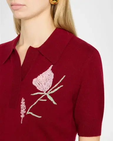 Aknvas Ailey Embroidered Wool-Cashmere Polo Sweater | Thumbnail 8 Aknvas Ailey Embroidered Wool-Cashmere Polo Sweater | Thumbnail 8