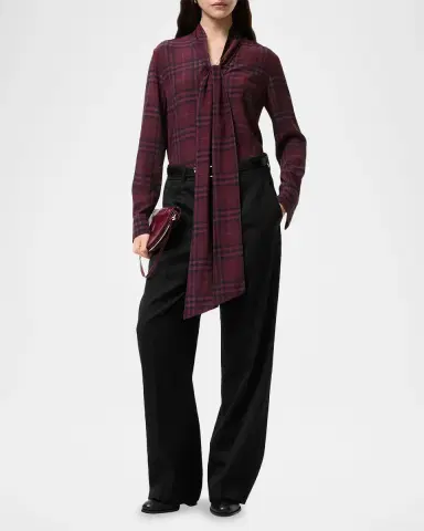 Burberry Rhiannon Check Silk Blouse | Thumbnail 2 Burberry Rhiannon Check Silk Blouse | Thumbnail 2
