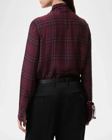 Burberry Rhiannon Check Silk Blouse | Thumbnail 3 Burberry Rhiannon Check Silk Blouse | Thumbnail 3