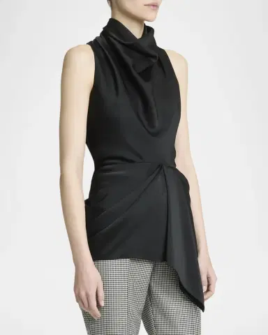 Givenchy Draped Satin Sleeveless Asymmetric Top | Thumbnail 4 Givenchy Draped Satin Sleeveless Asymmetric Top | Thumbnail 4