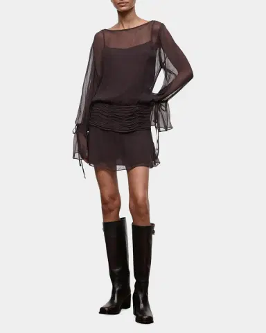 Staud Beatrix Plissé Mini Dress | Thumbnail 2 Staud Beatrix Plissé Mini Dress | Thumbnail 2
