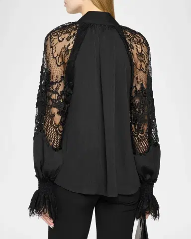 Ungaro Thea Lace-Inset Scarf Blouse | Thumbnail 3 Ungaro Thea Lace-Inset Scarf Blouse | Thumbnail 3