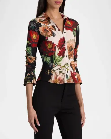 Alice + Olivia Freya Printed Top | Thumbnail 4 Alice + Olivia Freya Printed Top | Thumbnail 4