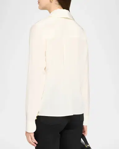 Frame Point Collar Silk Shirt | Thumbnail 3 Frame Point Collar Silk Shirt | Thumbnail 3