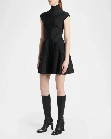 McQueen Volume Fit & Flare Mini Dress | Thumbnail 4 McQueen Volume Fit & Flare Mini Dress | Thumbnail 4