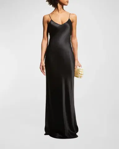 Nili Lotan Silk Satin Slip Gown | Thumbnail 3 Nili Lotan Silk Satin Slip Gown | Thumbnail 3