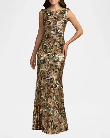 Mac Duggal Sequin Cowl Back Gown | Thumbnail 2 Mac Duggal Sequin Cowl Back Gown | Thumbnail 2