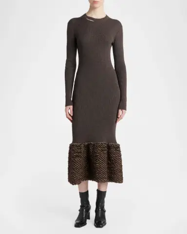 McQueen Rib-Knit Wool Midi Dress | Thumbnail 2 McQueen Rib-Knit Wool Midi Dress | Thumbnail 2