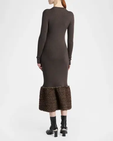 McQueen Rib-Knit Wool Midi Dress | Thumbnail 3 McQueen Rib-Knit Wool Midi Dress | Thumbnail 3
