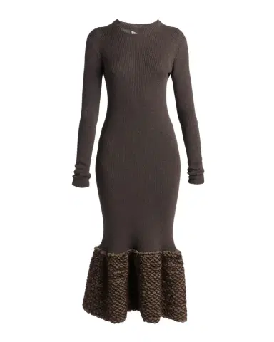 McQueen Rib-Knit Wool Midi Dress | Thumbnail 1 McQueen Rib-Knit Wool Midi Dress | Thumbnail 1