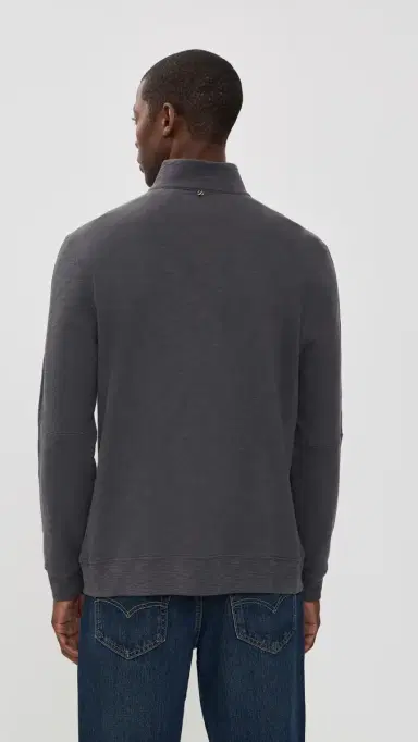 Billy Reid French Terry Half Zip Asphalt | Thumbnail 3 Billy Reid French Terry Half Zip Asphalt | Thumbnail 3