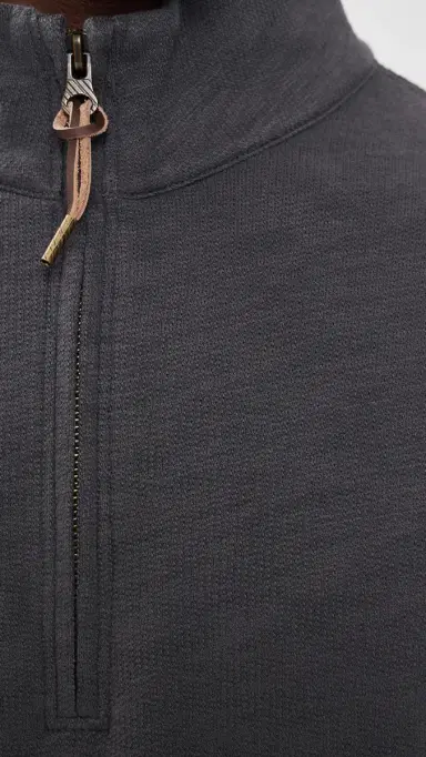 Billy Reid French Terry Half Zip Asphalt | Thumbnail 6 Billy Reid French Terry Half Zip Asphalt | Thumbnail 6