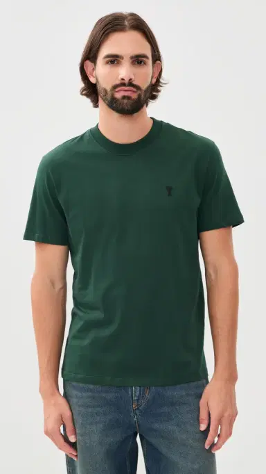 AMI Quota T-Shirt Vert Bouteille/ Noir | Thumbnail 2 AMI Quota T-Shirt Vert Bouteille/ Noir | Thumbnail 2